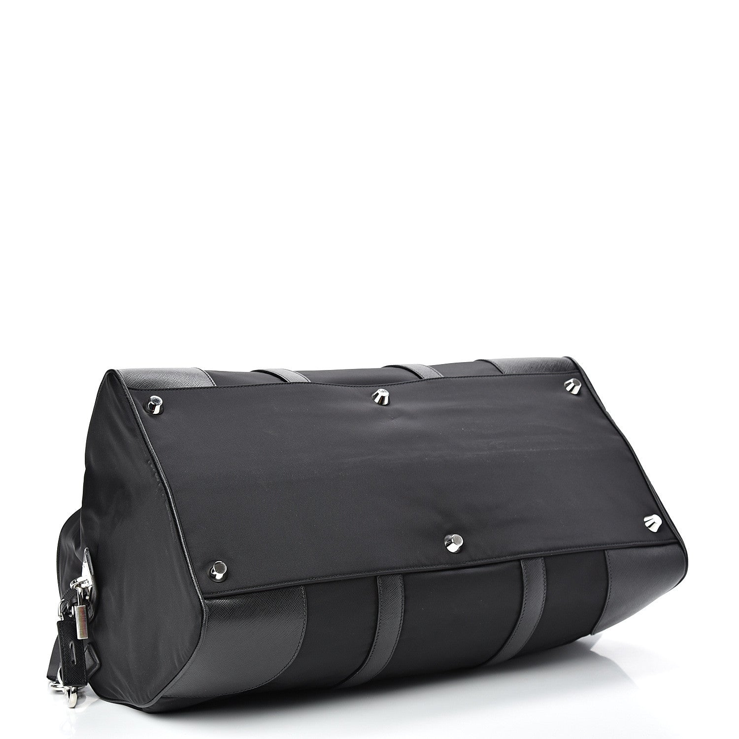 Prada Tessuto Nylon Saffiano Duffle Bag Black 3 of 11