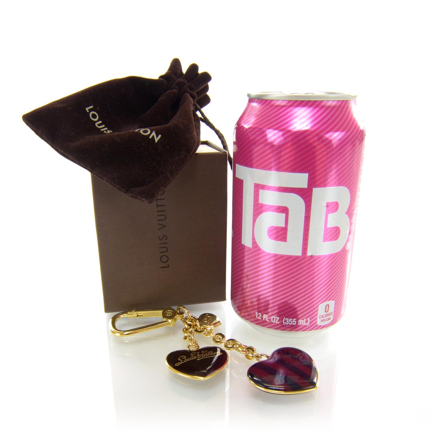 Rayures Coeur Bag Charm Key Holder Amarante