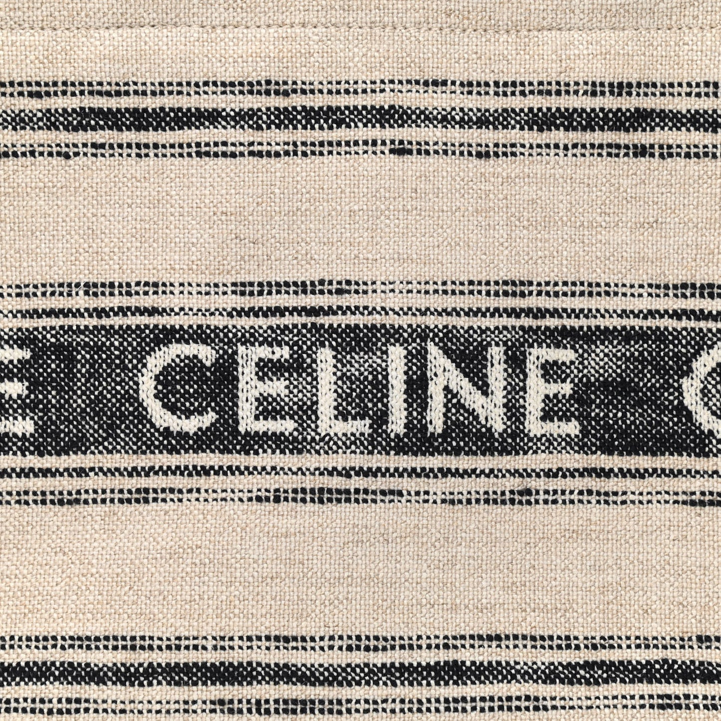 Jacquard Striped Large Cabas Thais White Black