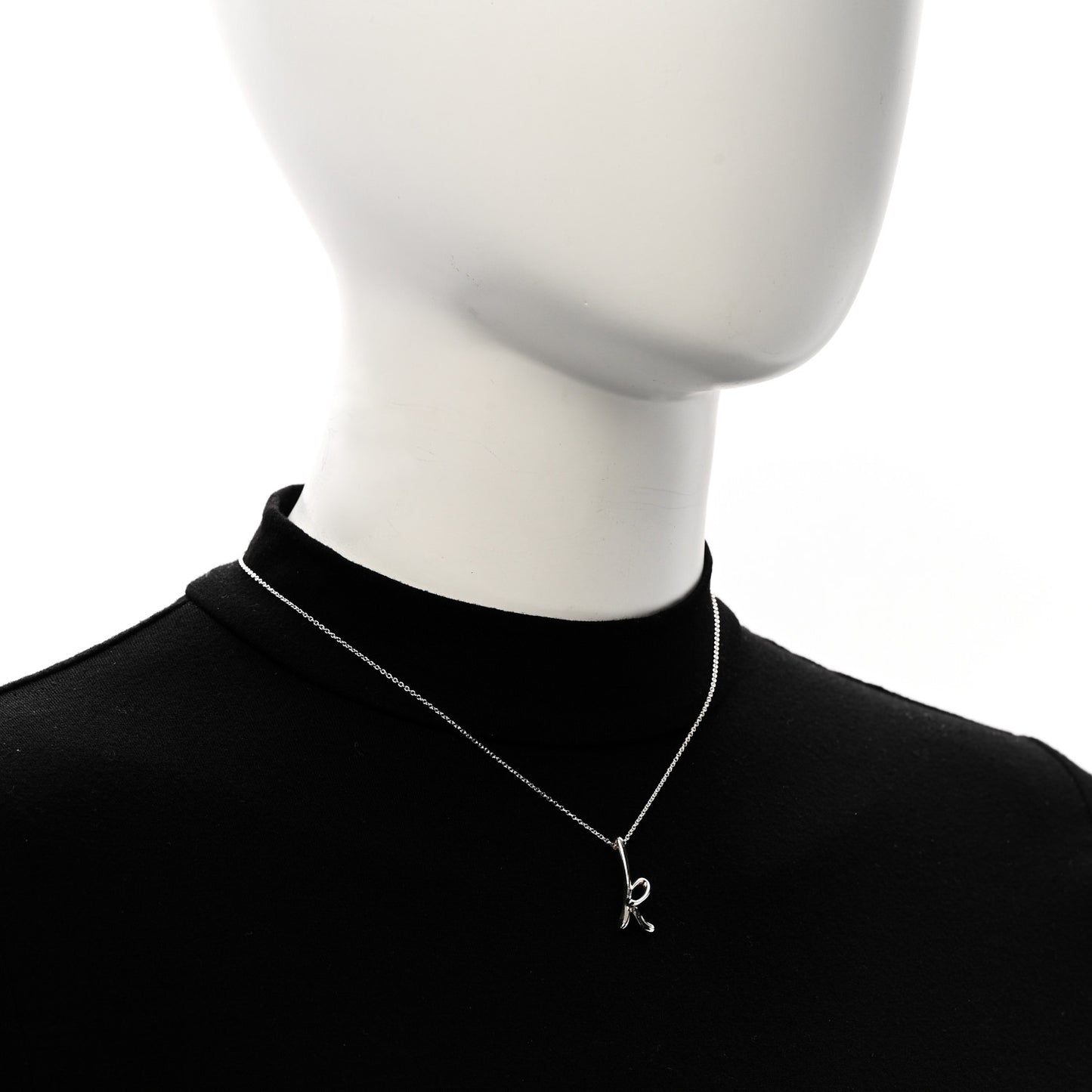 Sterling Silver Elsa Peretti Letter K Pendant Necklace