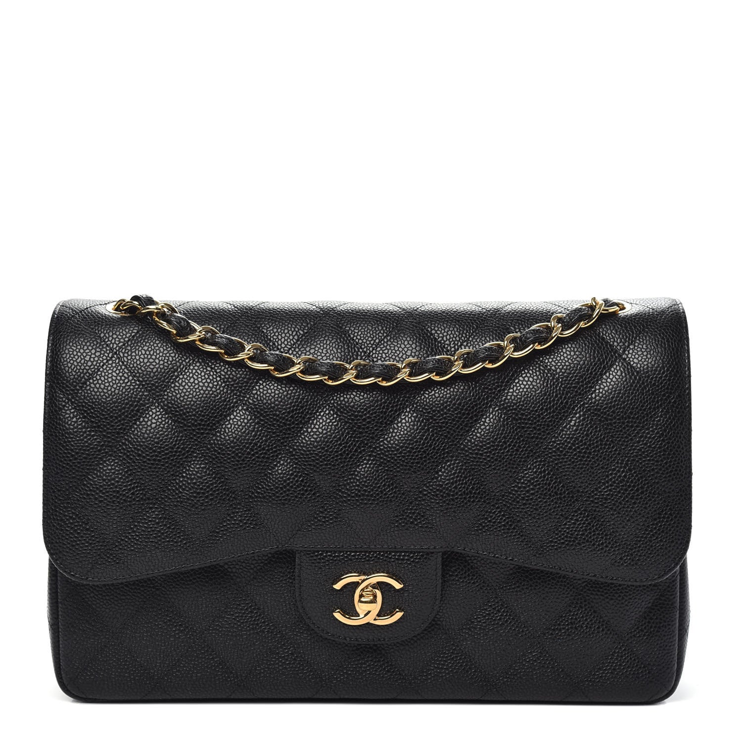 Chanel Caviar Quilted Jumbo Double Flap Black 1 of 11