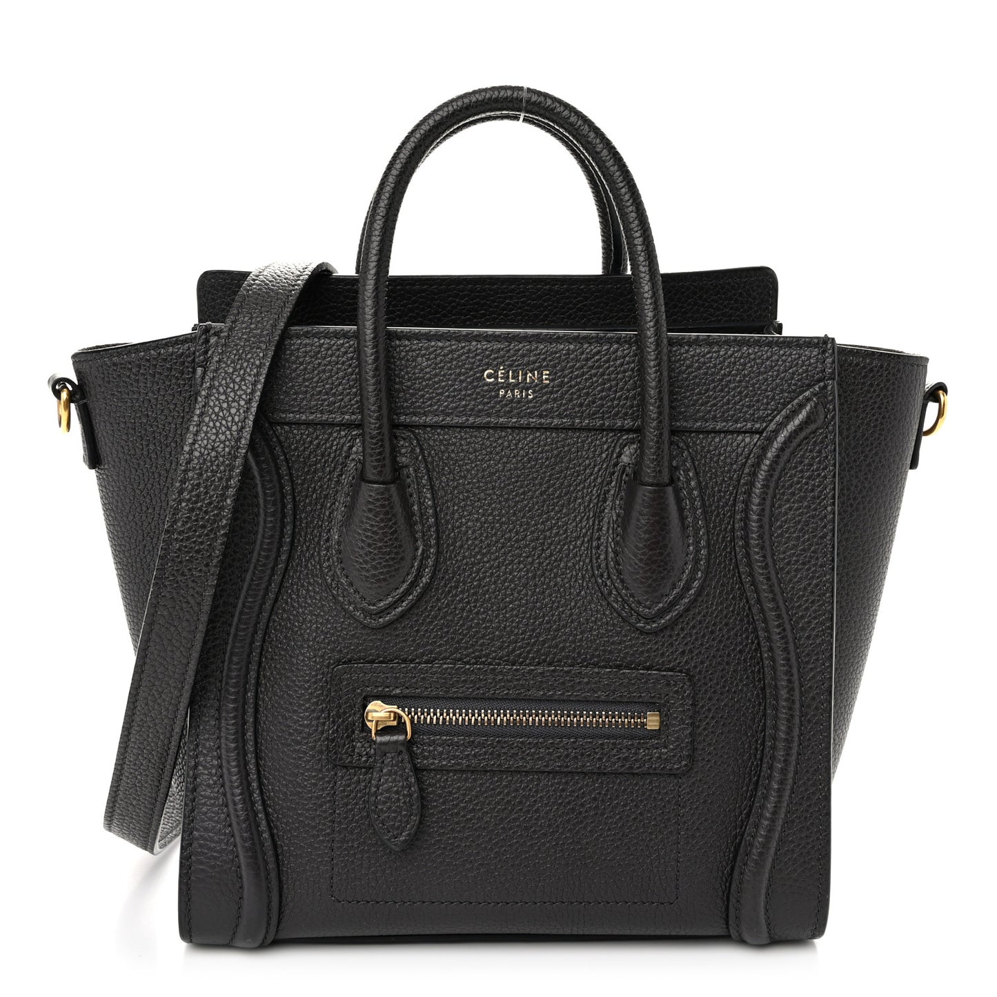 Drummed Calfskin Nano Luggage Liquorice