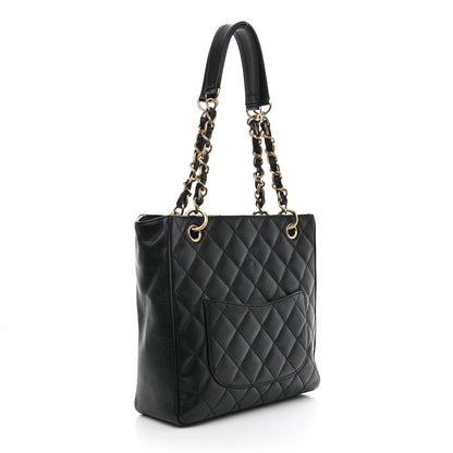 Chanel Caviar Quilted Petit Shopping Tote PST Black 3 of 13