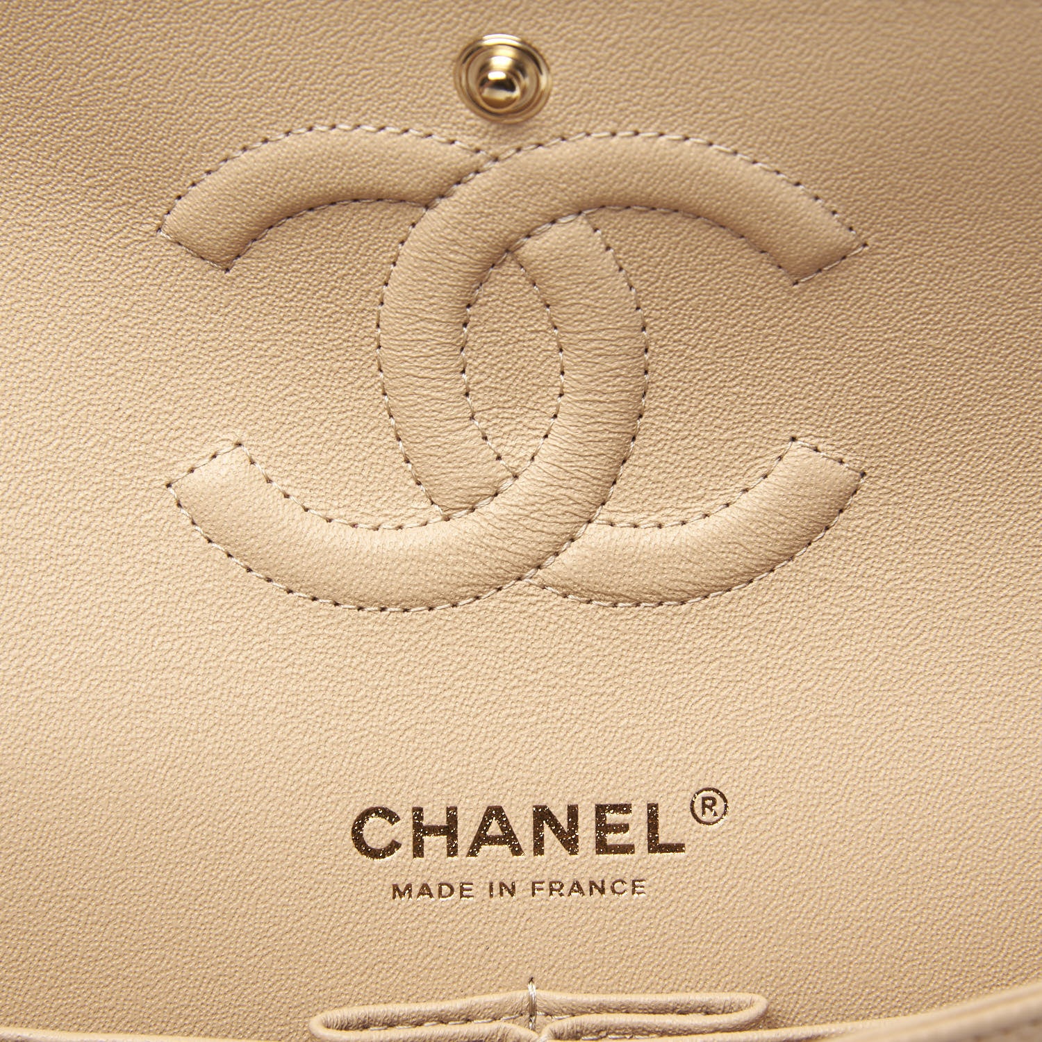 Chanel Caviar Quilted Medium Double Flap Beige Clair 8 of 10