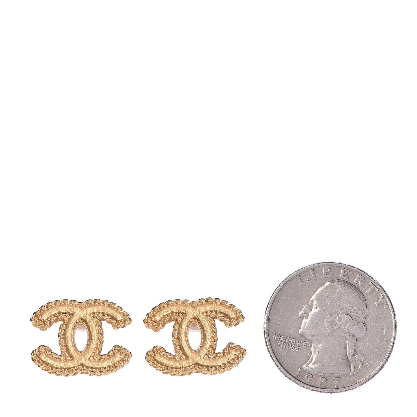 CC Chain Earrings Matte Gold