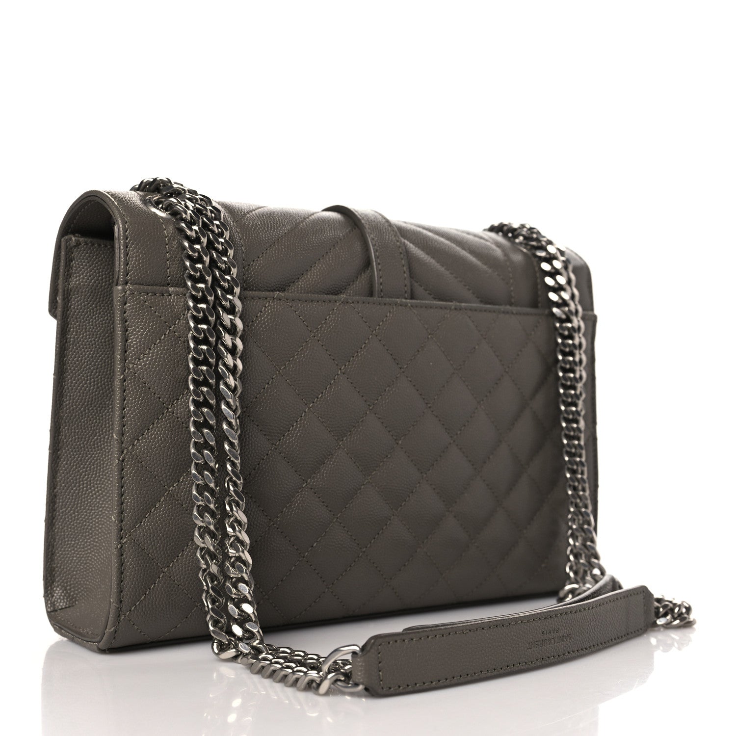 Saint Laurent Grain De Poudre Textured Mixed Matelasse Medium Triquilt Monogram Satchel Earth 3 of 10
