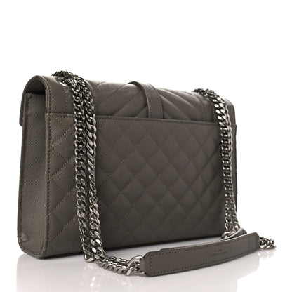 Saint Laurent Grain De Poudre Textured Mixed Matelasse Medium Triquilt Monogram Satchel Earth 3 of 10