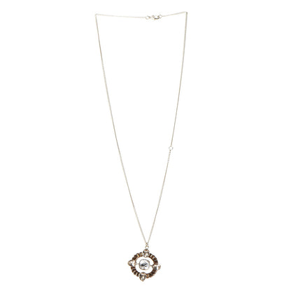 Chanel Crystal CC Medallion Necklace Light Gold 3 of 7