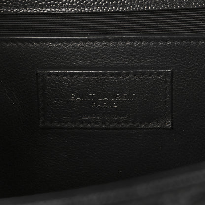 Saint Laurent Grain De Poudre Textured Mixed Matelasse Triquilt Medium Monogram Monochrome Satchel Black 10 of 22