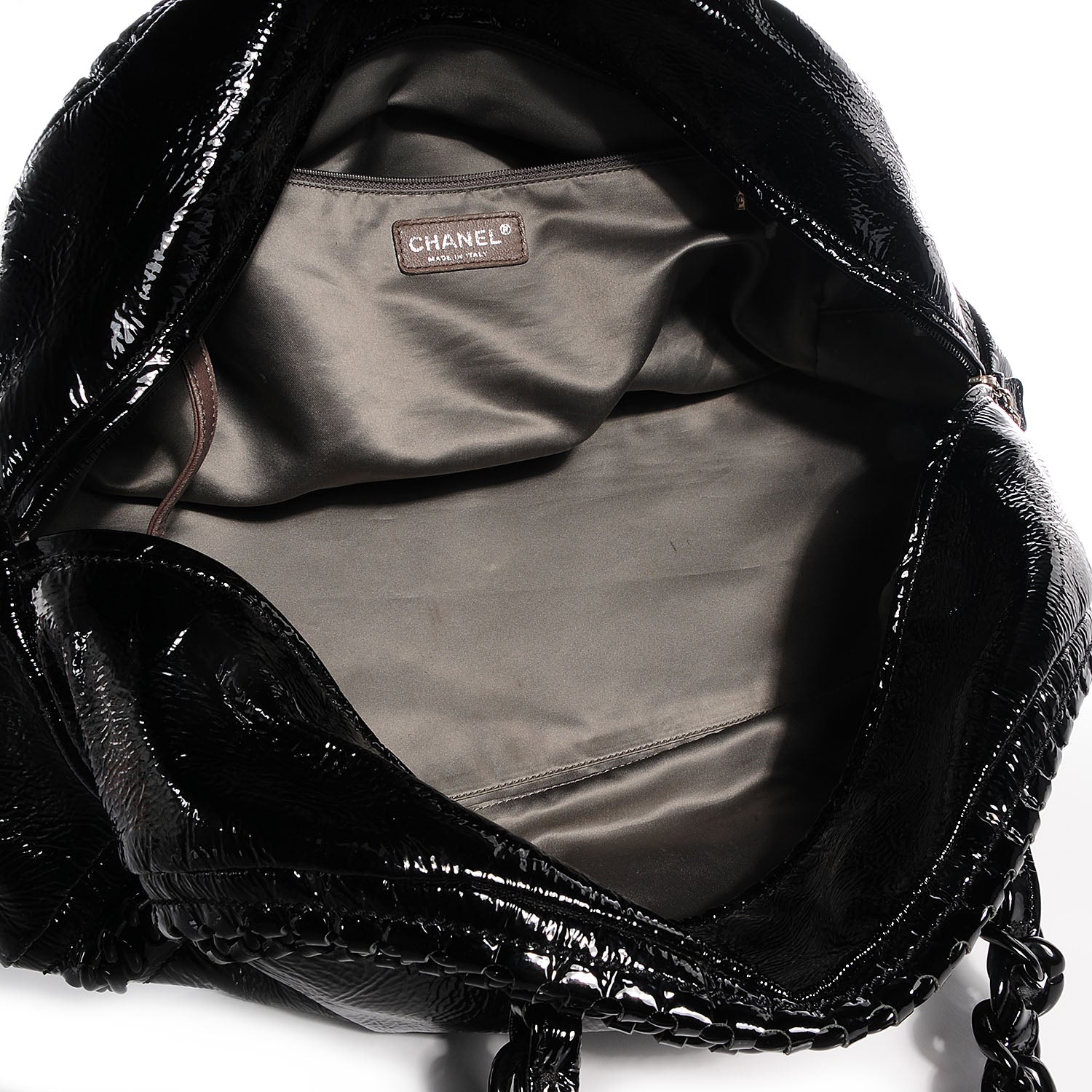Chanel Patent Luxe Ligne Large Bowler Black 5 of 7