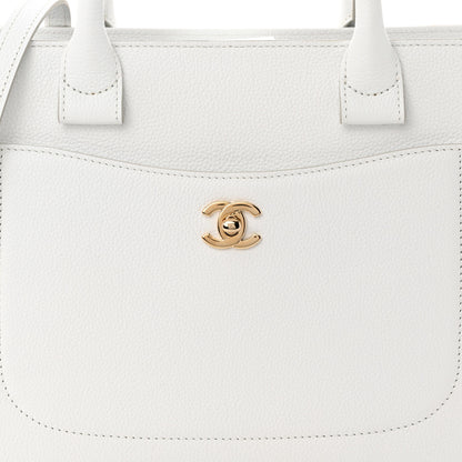 Chanel Grained Calfskin Small Neo Executive Shopper Tote White 8 of 12