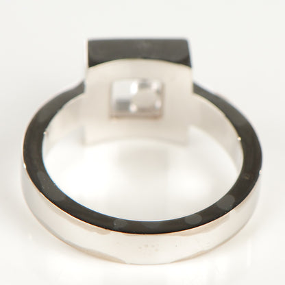 Chopard 18K White Gold Happy Diamond Square Ring 8.25 3 of 7