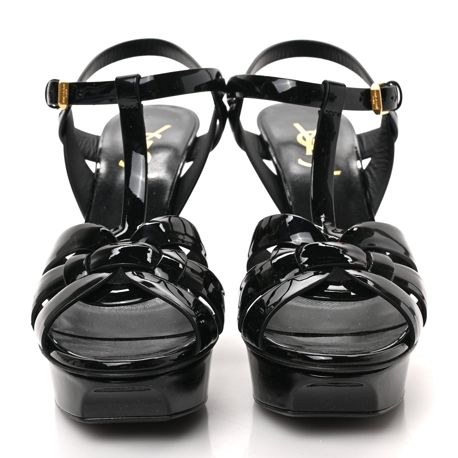 Saint Laurent Patent Tribute 75 Platform Sandals 37.5 Black 2 of 9