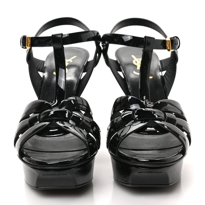 Saint Laurent Patent Tribute 75 Platform Sandals 37.5 Black 2 of 9