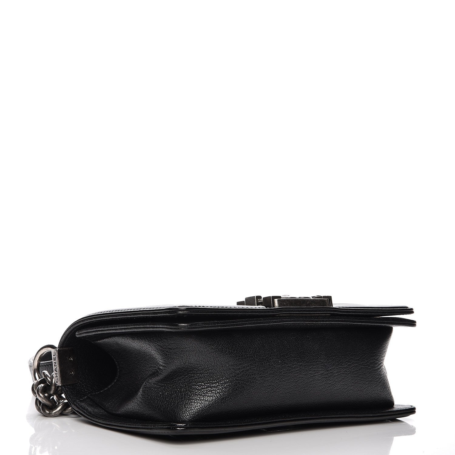 Chanel Goatskin Quilted Patent Small Duo Boy Flap Black 4 of 11