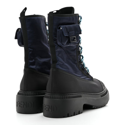 Fendi Nylon Baguette Domino 50mm Biker Boots 41 Eddie Black 4 of 10