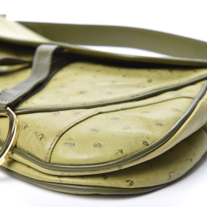Christian Dior Ostrich Double Saddle Bag Green 6 of 9