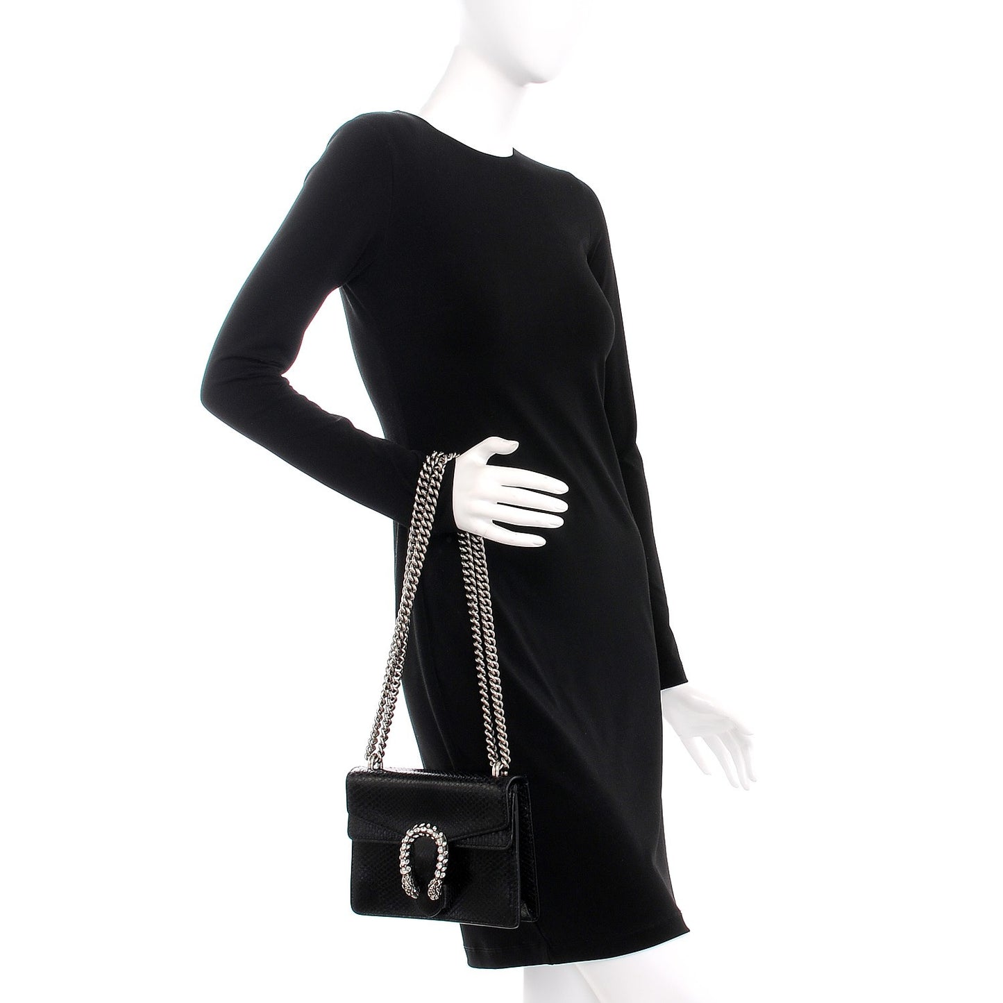 Python Mini Dionysus Shoulder Bag Black
