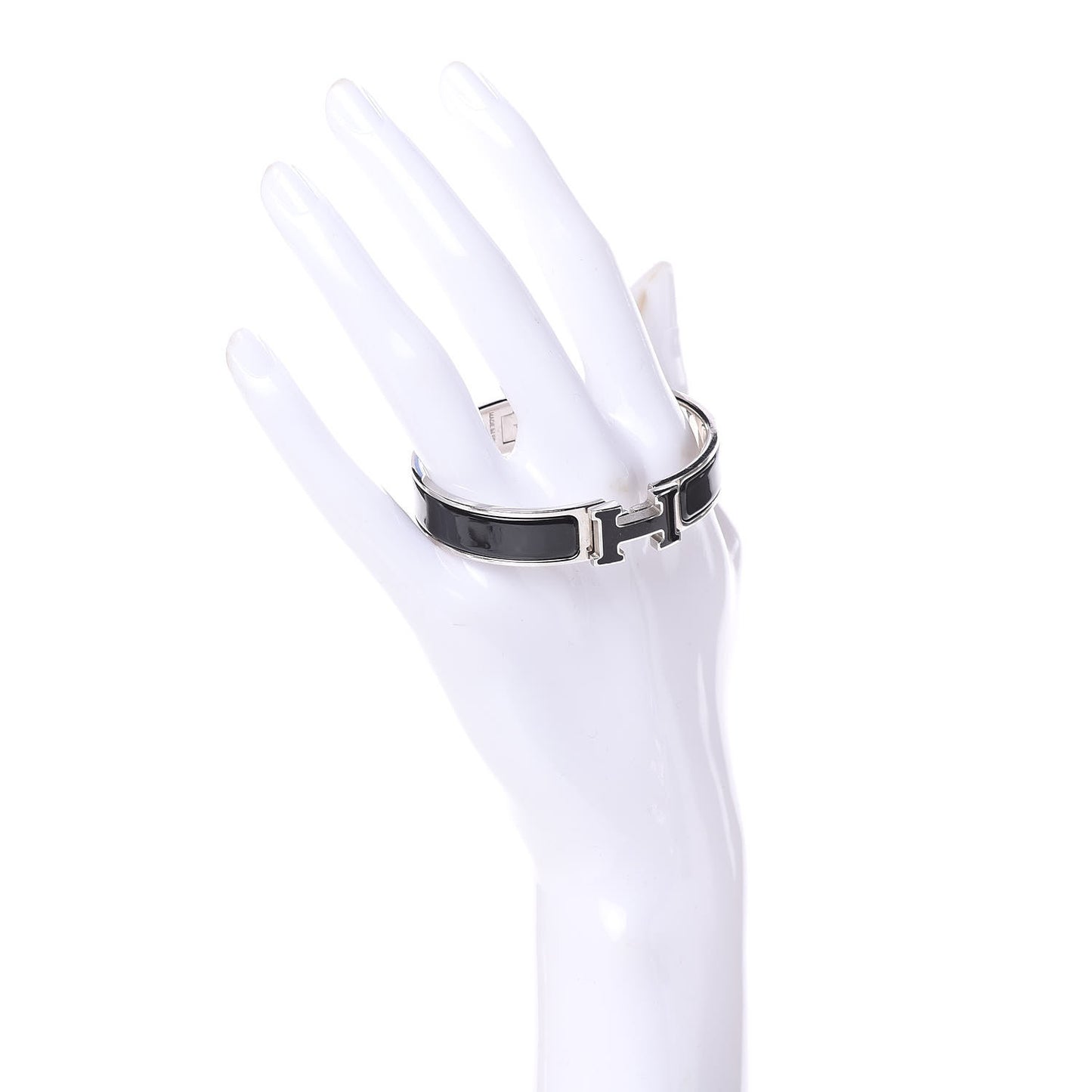 Enamel Narrow Clic Clac H Bracelet PM Black