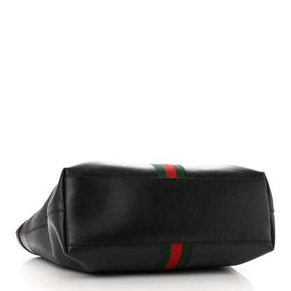 Gucci Textured Calfskin Web Medium Ophidia Shopping Tote Black 4 of 10