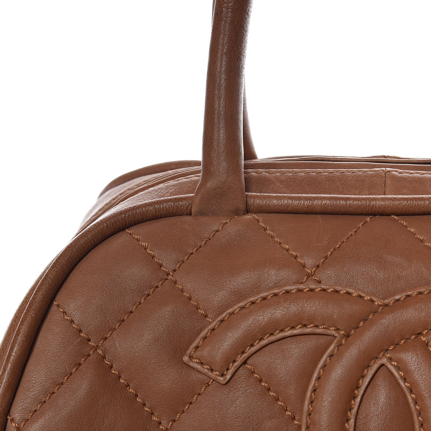 Chanel Calfskin Quilted Small Bowler Brown 10 of 23