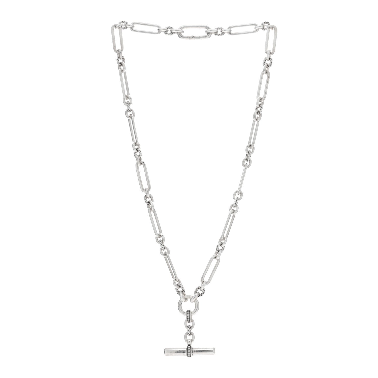 David Yurman Sterling Silver Diamond Small Lexington Chain Necklace 2 of 6
