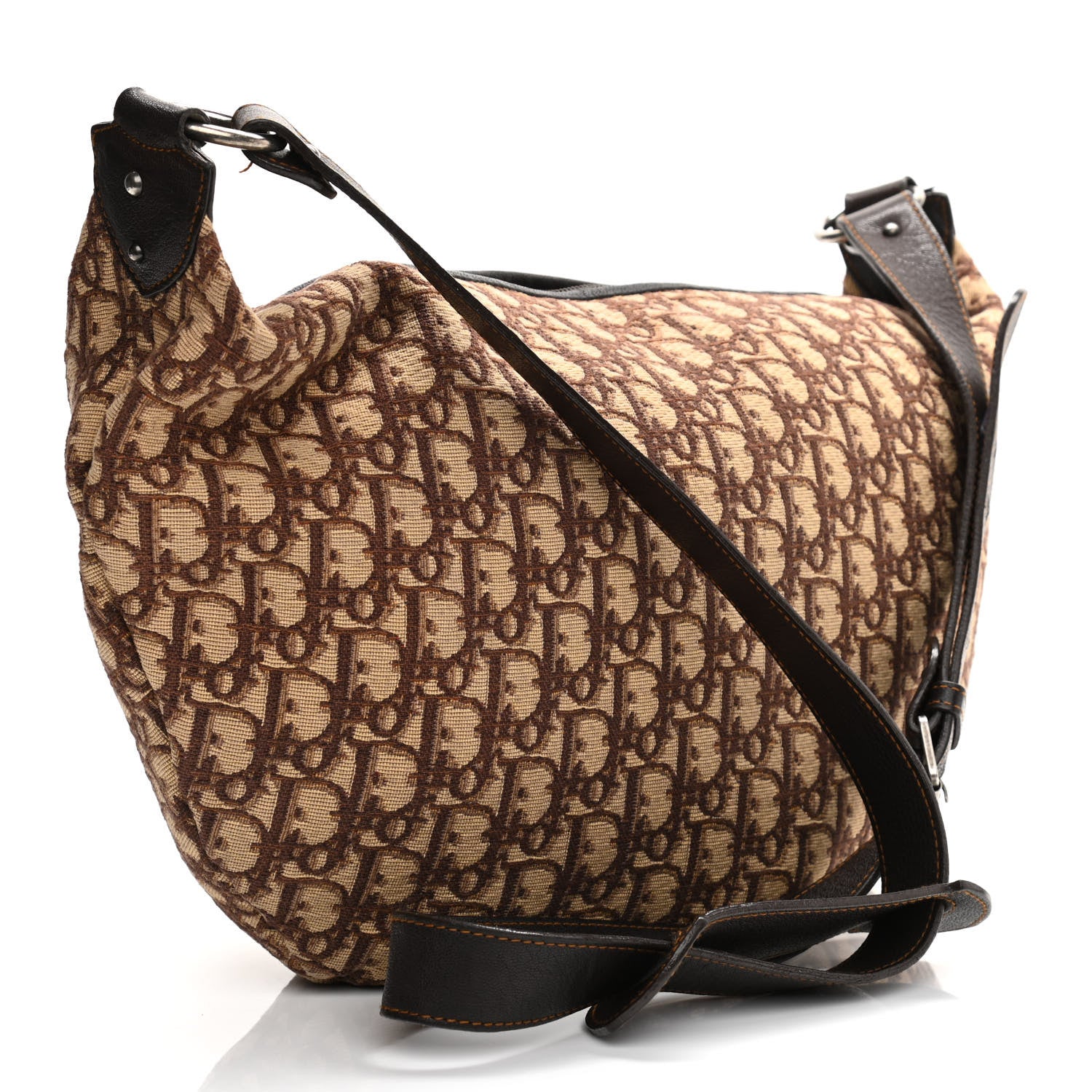 Christian Dior Monogram Buckle Hobo Marron Fonce 3 of 19