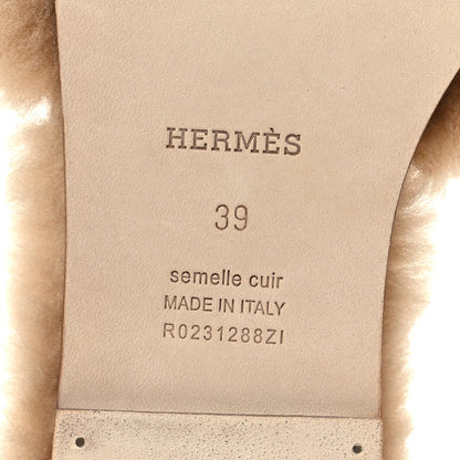 Hermes Woolskin Oran Sandals 39 Naturel 8 of 10