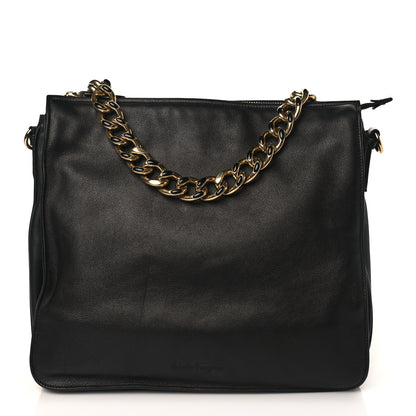 Salvatore Ferragamo Calfskin Evette Hobo Black 1 of 10