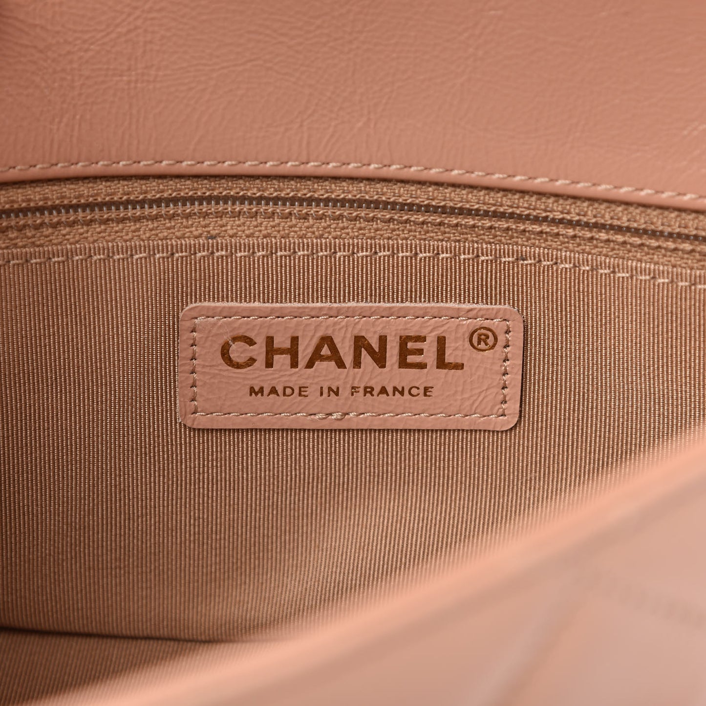 Shiny Aged Calfskin Quilted Mini Hold The Line Flap Beige