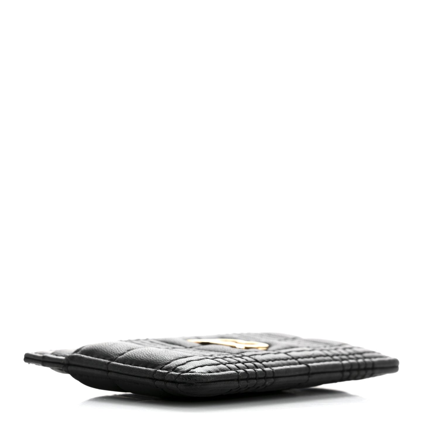 Lambskin Quilted Small Lola Card Holder Black