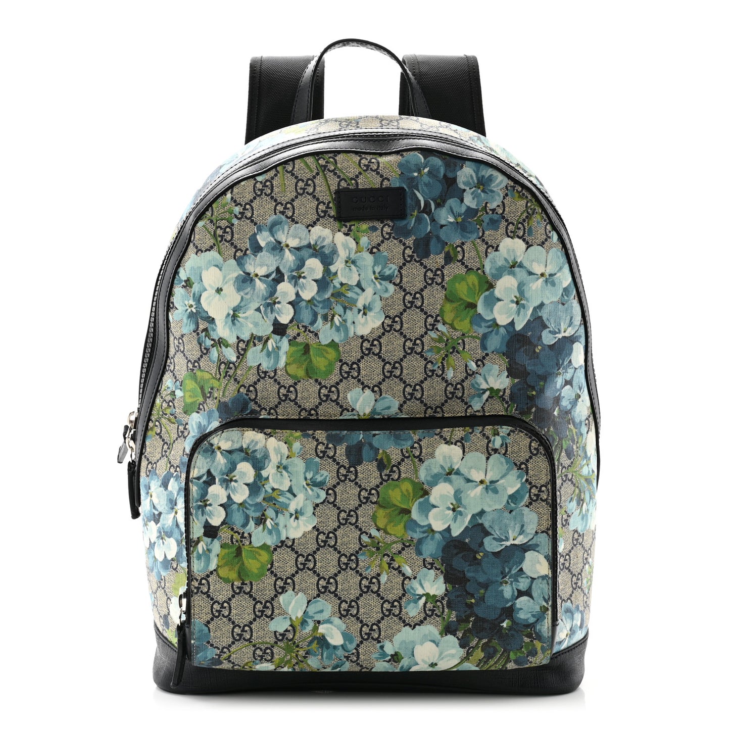 GG Supreme Monogram Blooms Medium Day Backpack Beige Blue Navy