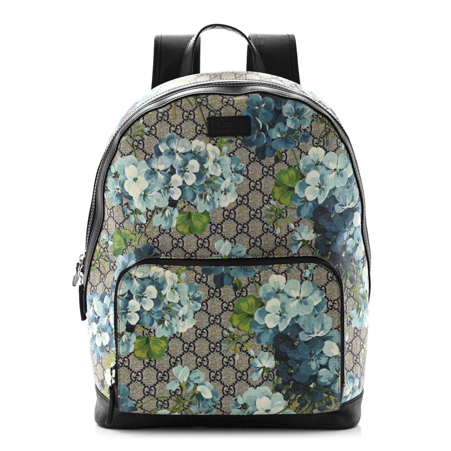 Gucci GG Supreme Monogram Blooms Medium Day Backpack Beige Blue Navy 1 of 12