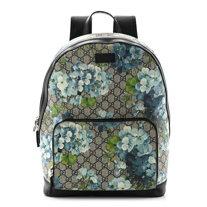 Gucci GG Supreme Monogram Blooms Medium Day Backpack Beige Blue Navy 1 of 12