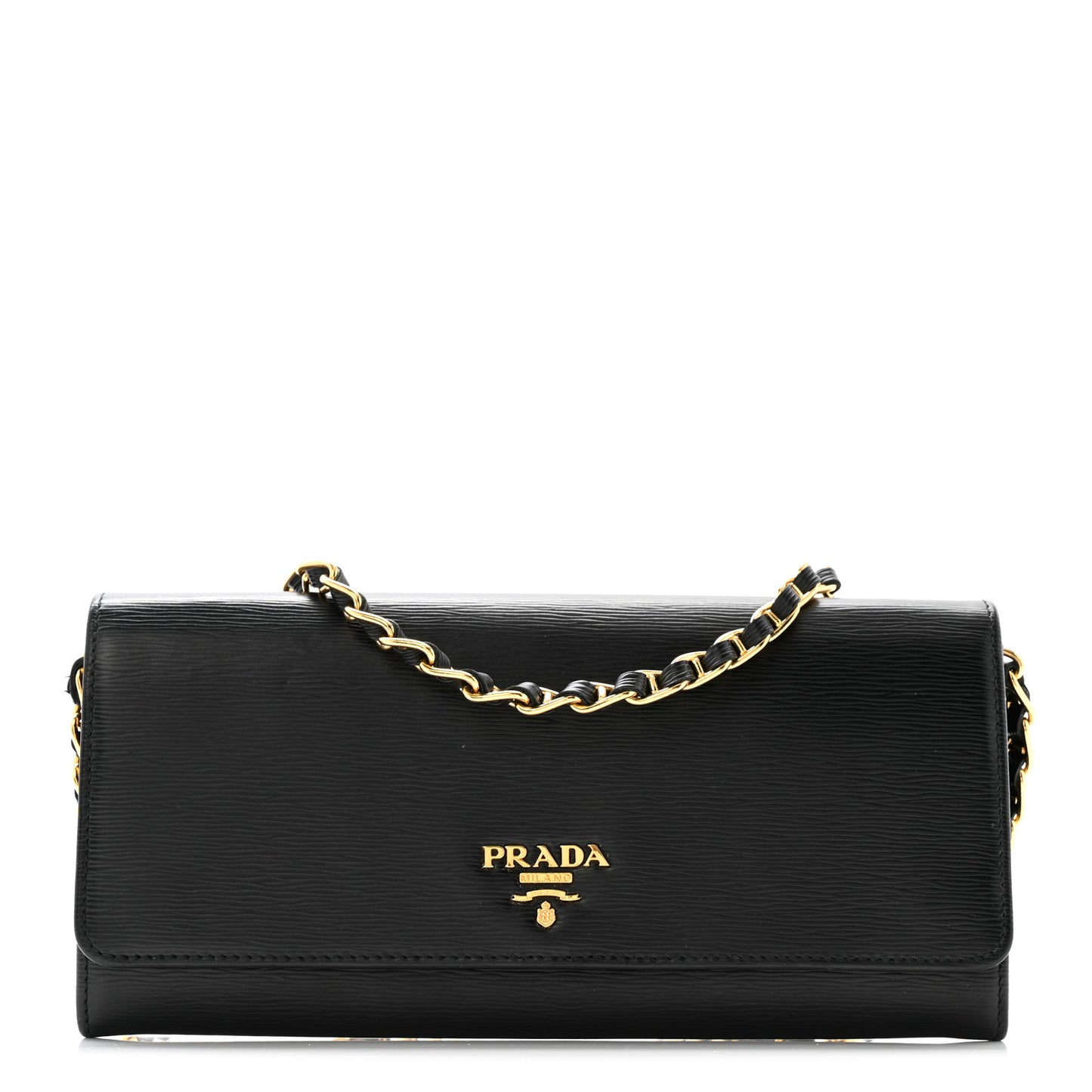 Vitello Move Metal Oro Chain Wallet Black