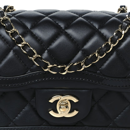 Chanel Shiny Lambskin Quilted Half Mini Flap Black 9 of 12