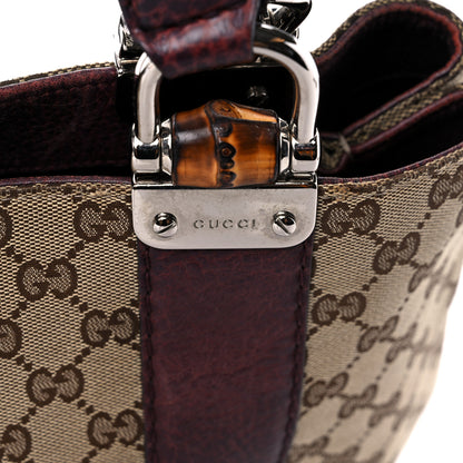 Gucci Monogram Medium Bamboo Bar Tote Bordeaux 16 of 21