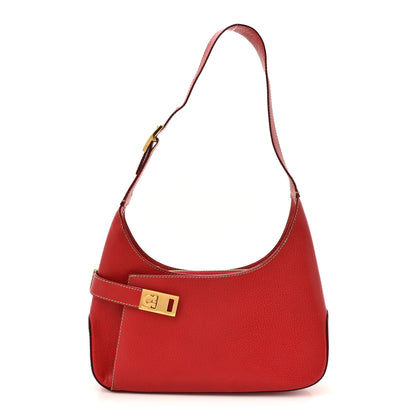 Salvatore Ferragamo Pigskin Gancini Hobo Red 1 of 13
