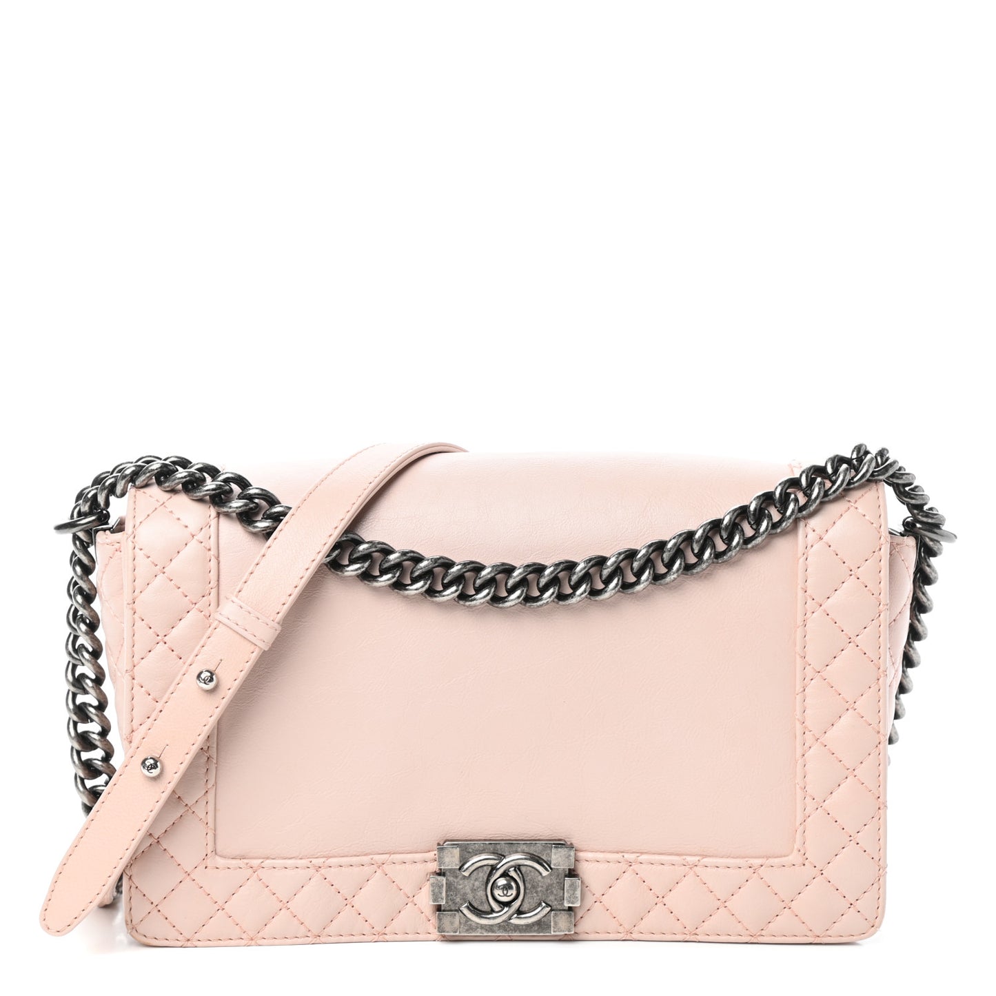 Calfskin New Medium Boy Reverso Flap Light Pink
