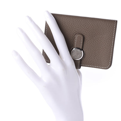 Hermes Togo Dogon Card Case Etoupe 2 of 9