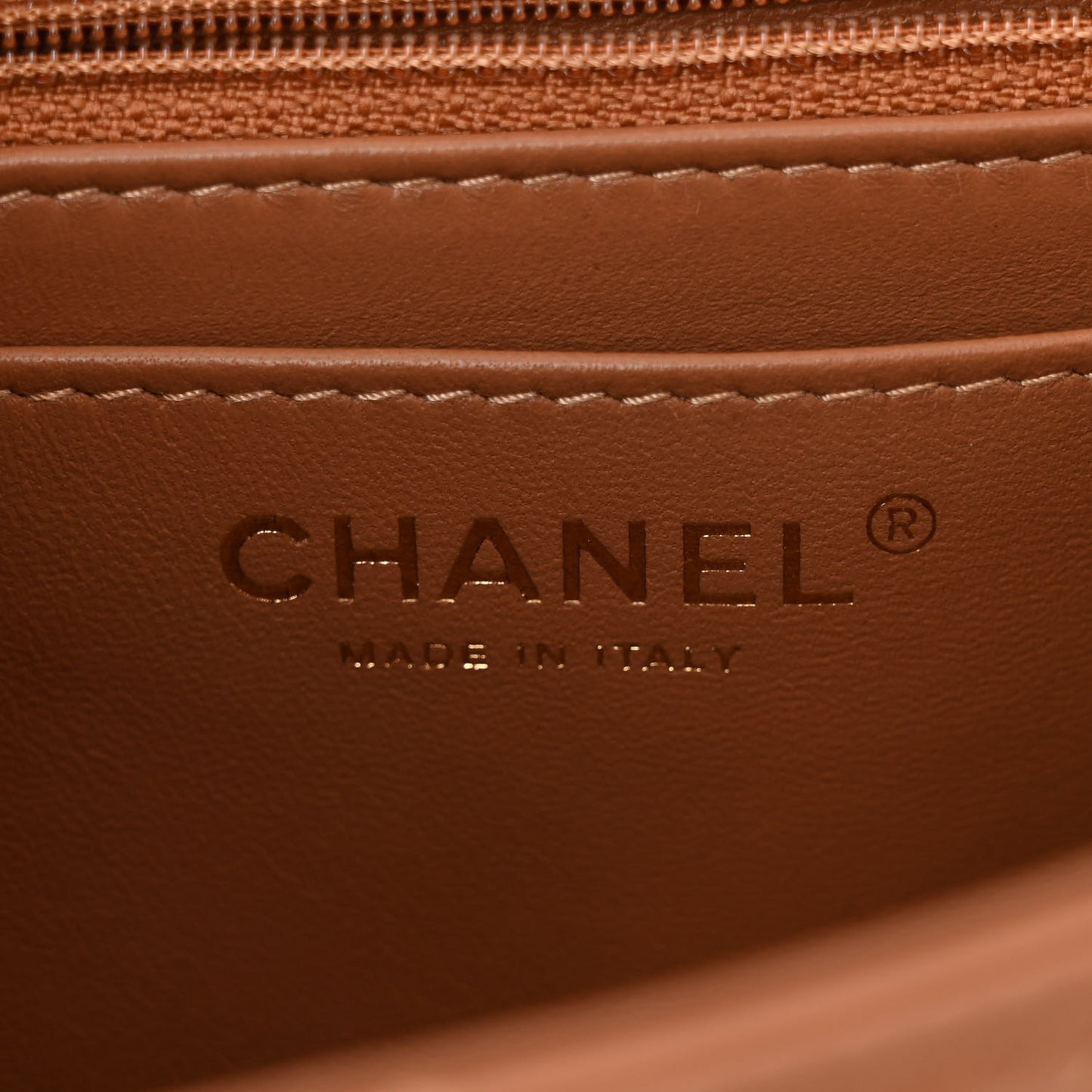 Lambskin Quilted Mini Rectangular Flap Brown