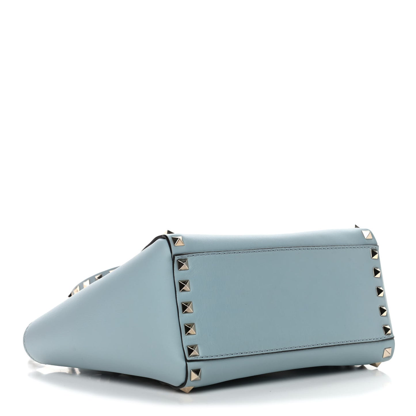 Vitello Mini Rockstud Double Handle Tote Sky Sorbet