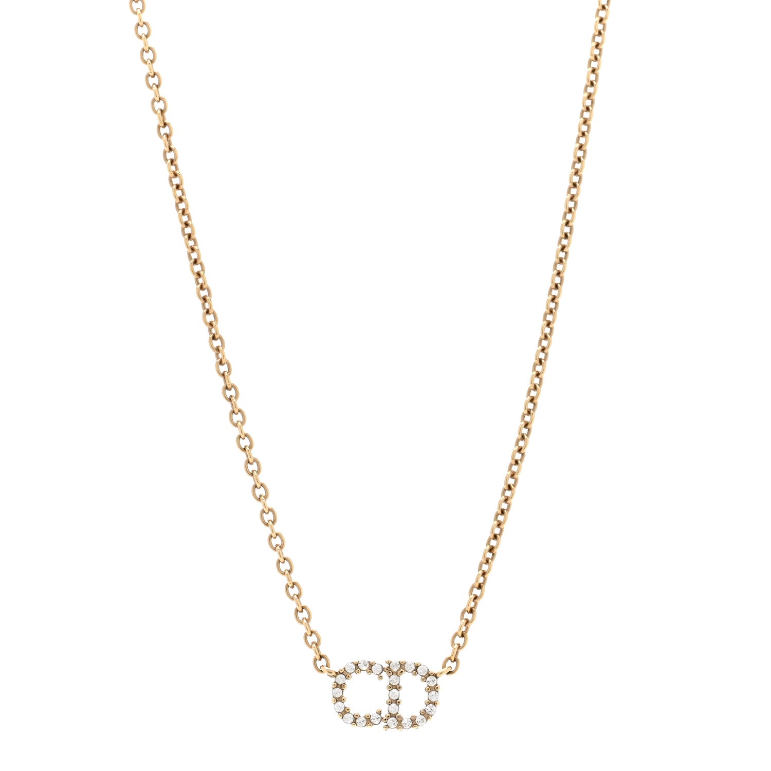 Christian Dior Metal Crystal Clair D Lune Necklace Gold 1 of 6