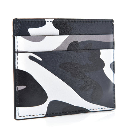 Balenciaga Calfskin Logo Camo Printed Cash Card Holder Grey 3 of 8