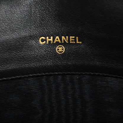 Chanel Lambskin Diamond Stitched Long Flap Wallet Black 6 of 8