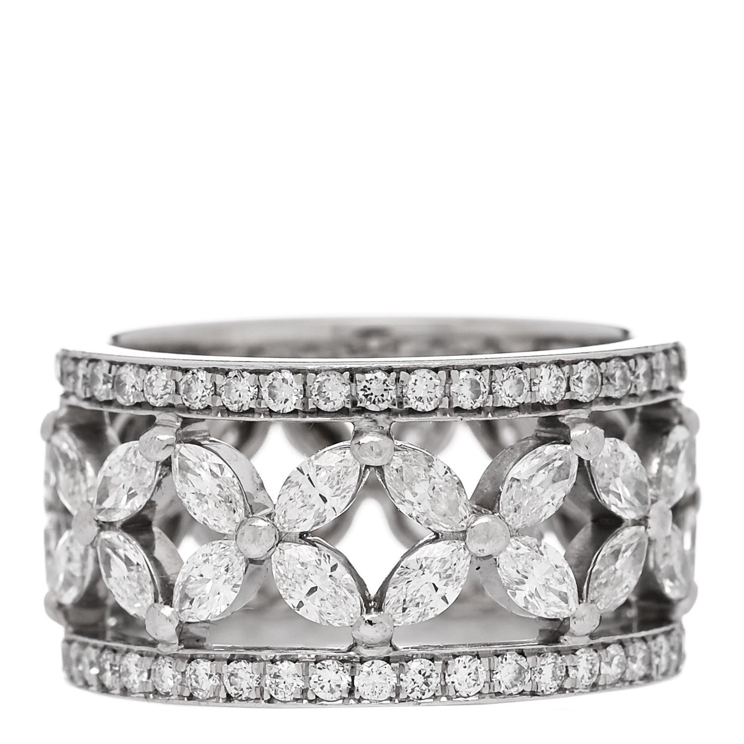 Tiffany Platinum Diamond Victoria Band Ring 52 6 3 of 5