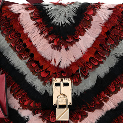 Valentino Garavani Calfskin Piper Feather Joylock Flap Messenger Bag Red 7 of 11