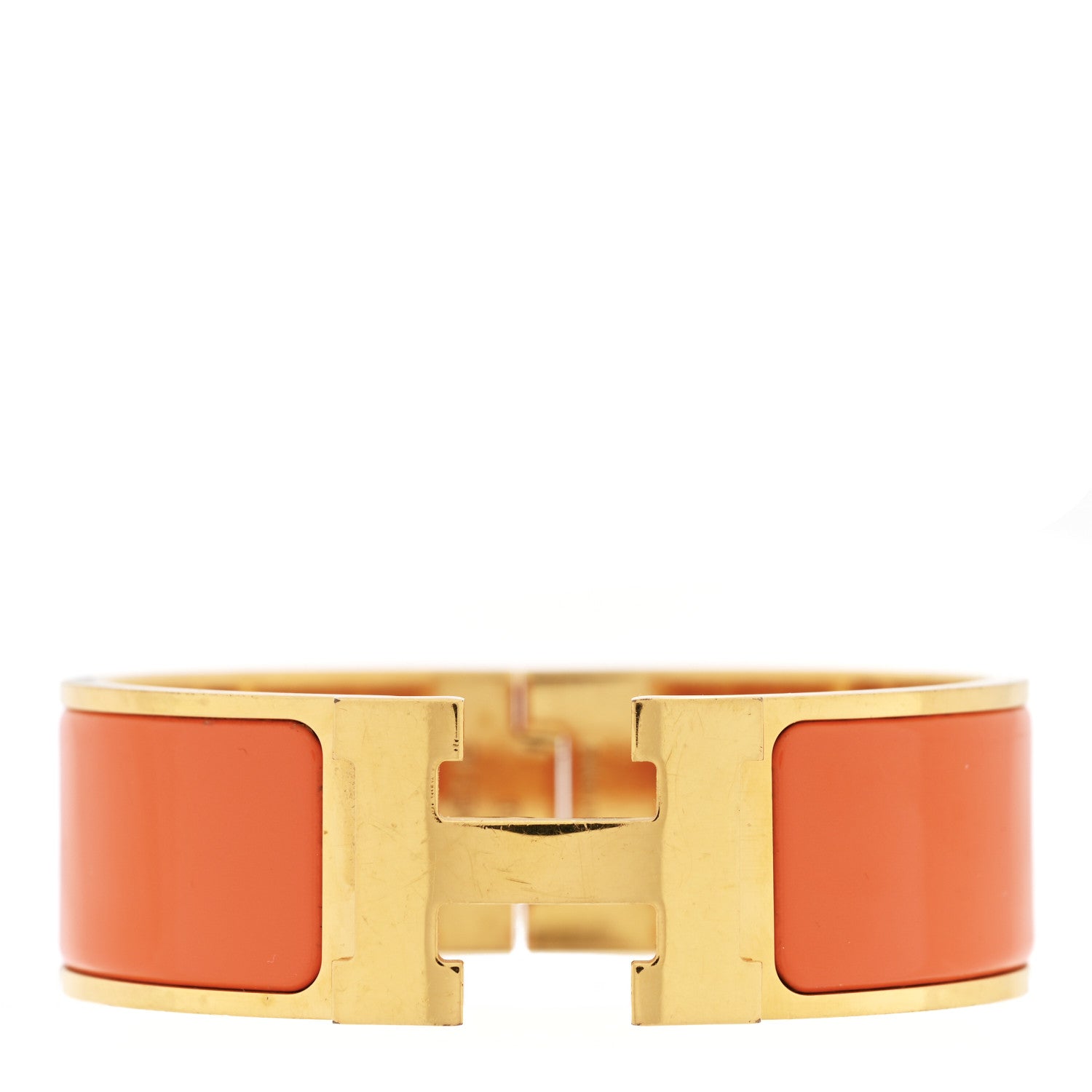 Hermes Enamel Wide Clic Clac H Bracelet PM Orange 1 of 4