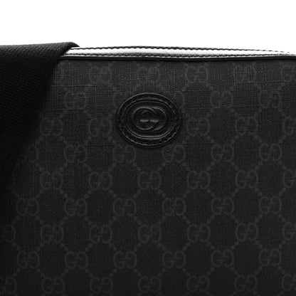 Gucci GG Supreme Monogram Azalea Calfskin Retro Interlocking G Wristlet Shoulder Bag Black 8 of 11