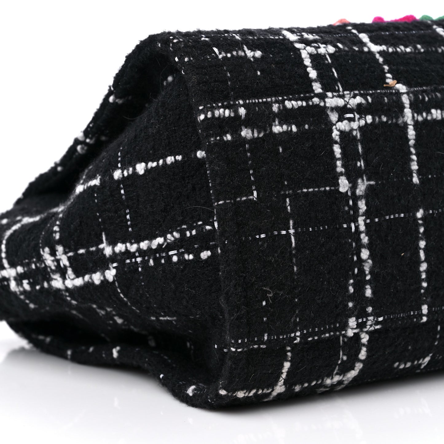 Tweed Medium Deauville Tote Black White Multicolor